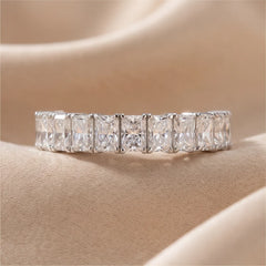 2.85 CT Radiant-Cut  Diamond Half Eternity Ring