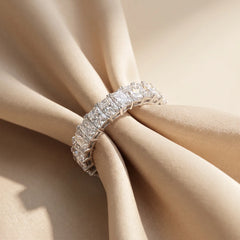 2.85 CT Radiant-Cut  Diamond Half Eternity Ring