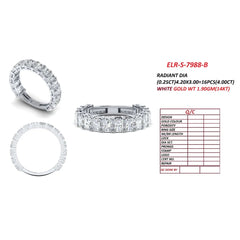 4 CT Radiant Diamond Half Eternity Ring
