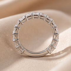 4 CT Radiant Diamond Half Eternity Ring