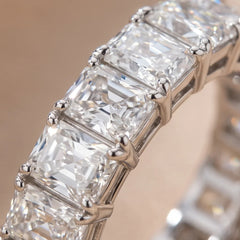 4 CT Radiant Diamond Half Eternity Ring
