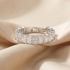 4 CT Radiant Diamond Half Eternity Ring