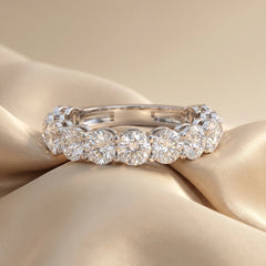 3 CT Round Diamond Half Eternity Ring