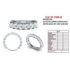 3 CT Round Diamond Half Eternity Ring