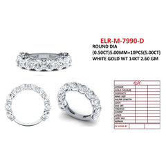 5 CT Round Diamond Half Eternity Ring