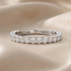 1.04 CT Round Diamond Half Eternity Ring