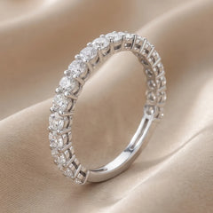 1.04 CT Round Diamond Half Eternity Ring