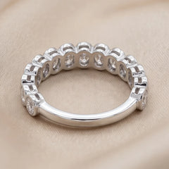 2.04 CT Oval Bezel Diamond Half Eternity Ring