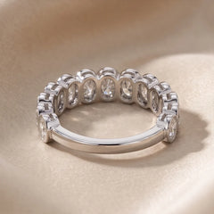 2.80 CT Oval Bezel Diamond Half Eternity Ring
