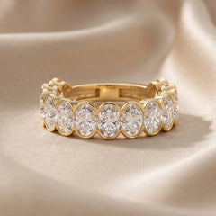 3.90 CT Oval Diamond Half Eternity Ring