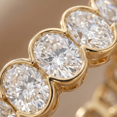 3.90 CT Oval Diamond Half Eternity Ring