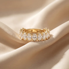 3.90 CT Oval Diamond Half Eternity Ring