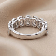 4.80 CT Oval Bezel Diamond Half Eternity Ring