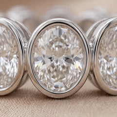 4.80 CT Oval Bezel Diamond Half Eternity Ring