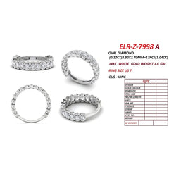 2.04 CT Oval Bezel Diamond Half Eternity Ring