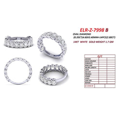 2.80 CT Oval Bezel Diamond Half Eternity Ring