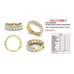 3.90 CT Oval Diamond Half Eternity Ring