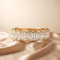 3.06 CT Emerald-cut Diamond Half Eternity Ring
