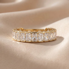 2.85 CT Radiant Diamond Half Eternity Ring