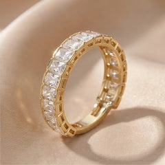 2.85 CT Radiant Diamond Half Eternity Ring