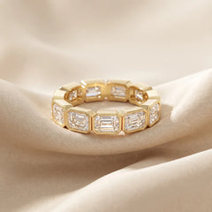 4.95 CT Emerald-Cut Diamond Full Eternity Ring