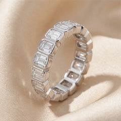 4.25 CT Emerald-Cut Diamond Full Eternity Ring