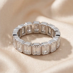 4.25 CT Emerald-Cut Diamond Full Eternity Ring