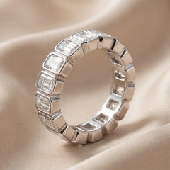 4.80 CT Emerald-Cut  Diamond Full Eternity Ring