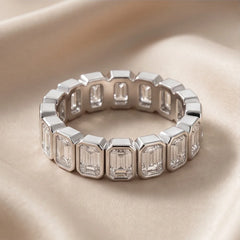4.80 CT Emerald-Cut  Diamond Full Eternity Ring