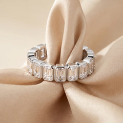 4.80 CT Emerald-Cut  Diamond Full Eternity Ring