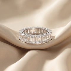 5.70 CT Emerald-cut Diamond Full Eternity Ring
