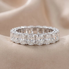 3 CT Elongated Cushion Diamond Full Eternity Ring