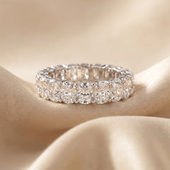 3 CT Elongated Cushion Diamond Full Eternity Ring