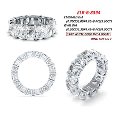 9.6 CT Emerald-cut & Oval Diamond Full Eternity Ring