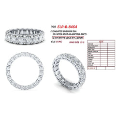 3 CT Elongated Cushion Diamond Full Eternity Ring