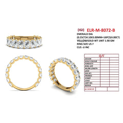 4 CT Emerald-Cut Diamond Half Eternity Ring