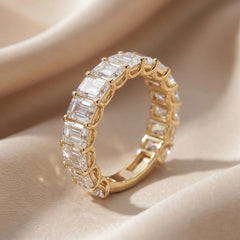 4 CT Emerald-Cut Diamond Half Eternity Ring