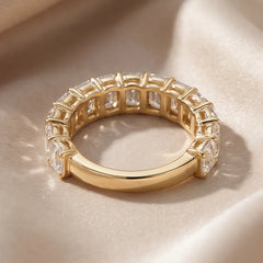 4 CT Emerald-Cut Diamond Half Eternity Ring
