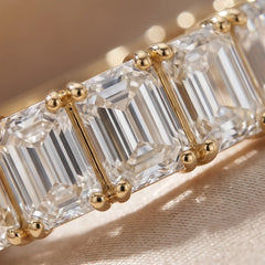 4 CT Emerald-Cut Diamond Half Eternity Ring
