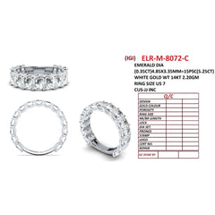 5.25 CT Emerald-Cut Diamond Half Eternity Ring
