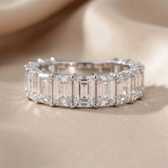 5.25 CT Emerald-Cut Diamond Half Eternity Ring