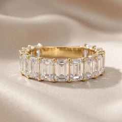 5.25 CT Emerald-Cut Diamond Half Eternity Ring