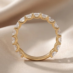 5.25 CT Emerald-Cut Diamond Half Eternity Ring