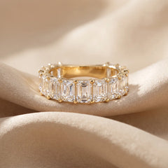 5.25 CT Emerald-Cut Diamond Half Eternity Ring
