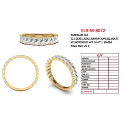 2 CT Emerald-Cut Diamond Half Eternity Ring