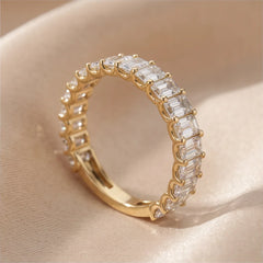 2 CT Emerald-Cut Diamond Half Eternity Ring