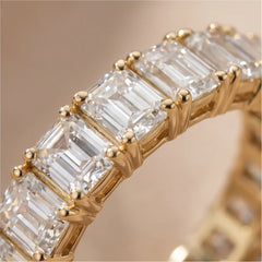2 CT Emerald-Cut Diamond Half Eternity Ring