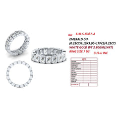 4.25 CT Emerald-Cut Diamond Full Eternity Ring