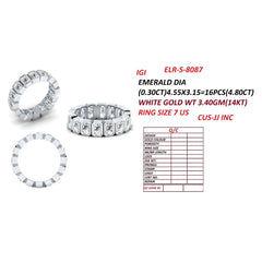4.80 CT Emerald-Cut  Diamond Full Eternity Ring