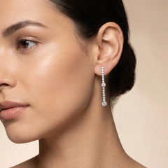 3.02 CT Line Drop Earrings
